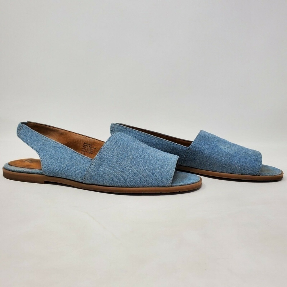 BC Women Open Toe Fabric Upper Slip On Blue Sandal